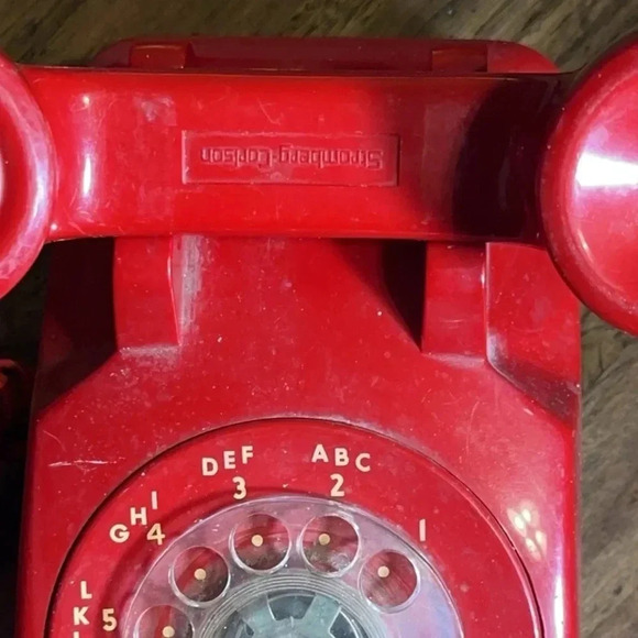 OLD Stromberg Carlson Classic Red Vintage Fashioned Desk Rotary Telephone Phone - Picture 8 of 14